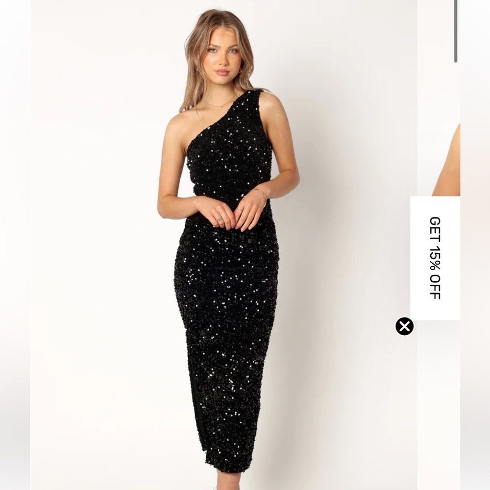 Petal & Pup - one shoulder sequin Kiki dress - XS black